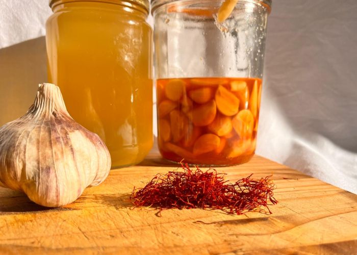 confit ail miel safran